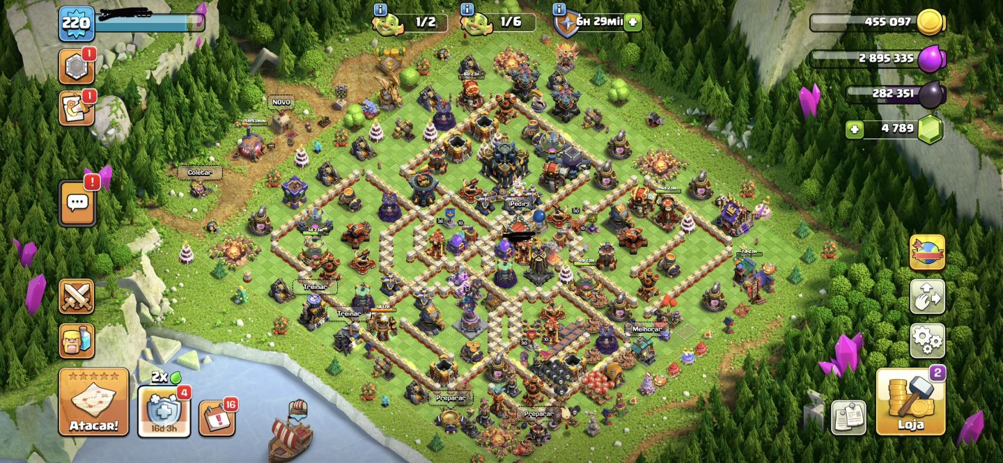 (PREÇO NEGOCIAVEL) CONTA CLASH OF CLANS CV 17 SEMI