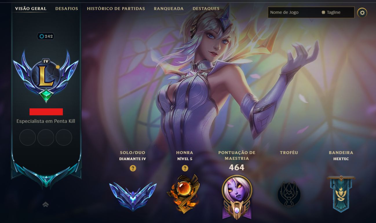 LOL BR | DIAMANTE IV | 164 SKINS | 3 ULTIMATES | HONRA 5 | TODOS CHAMPIONS
