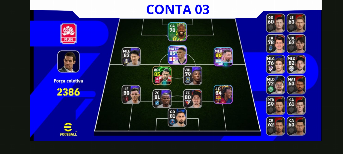 Contas Efootball Iniciais com Épicos/big Times Garantidos! Vol. 08