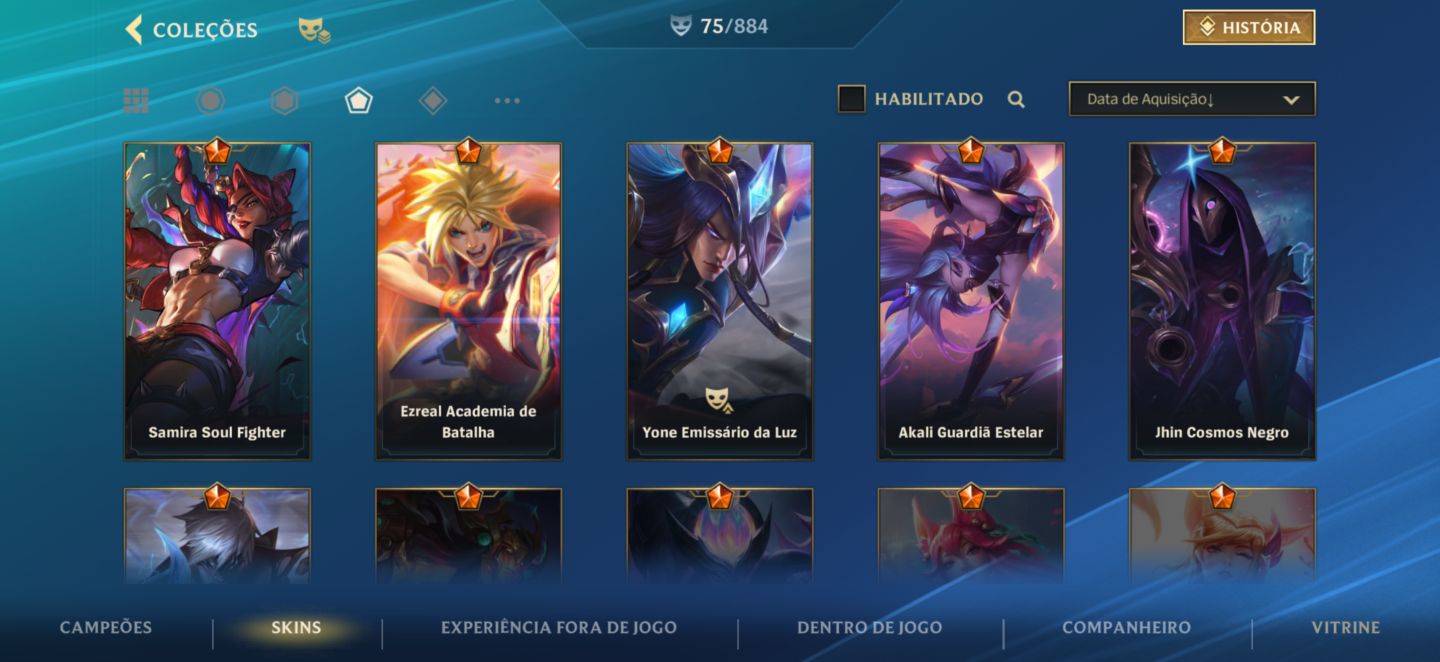 Conta wild rift com skins de master yi principalmente