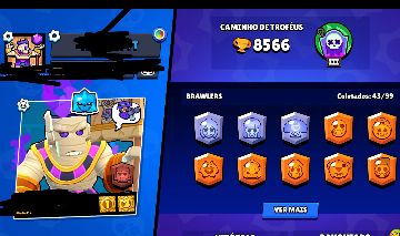 Conta Top Brawl Stars boa para começar , 43 Brawlers, Ricochete ,skins lendárias