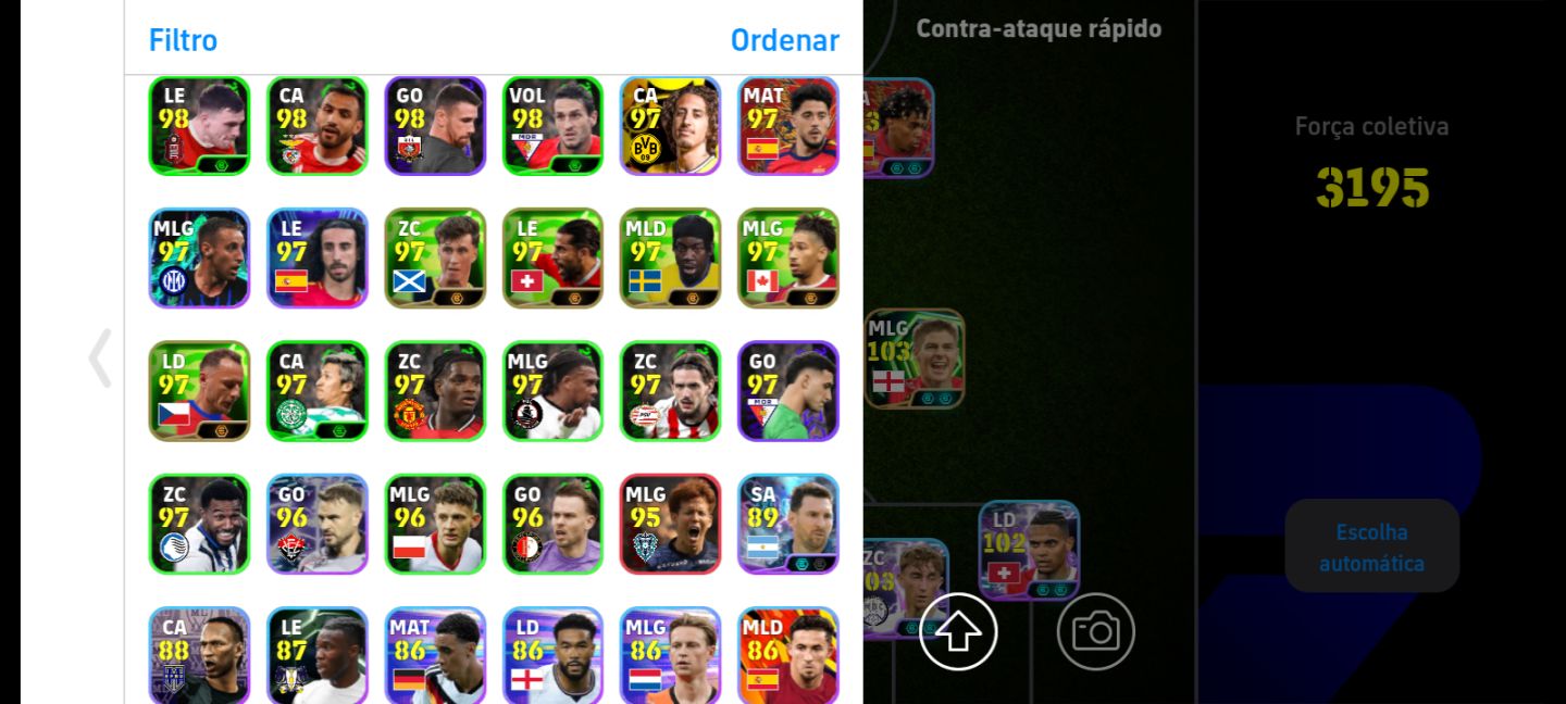 Conta eFootball | Força 3195 + Klopp + Elenco Completo e Reservas de Elite