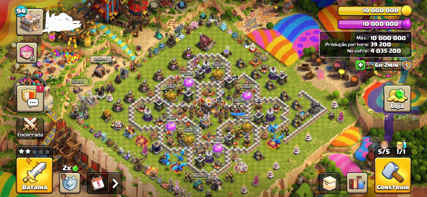 Contas de clash of clans 4 cv11 full com com algumas Skins e paisagens