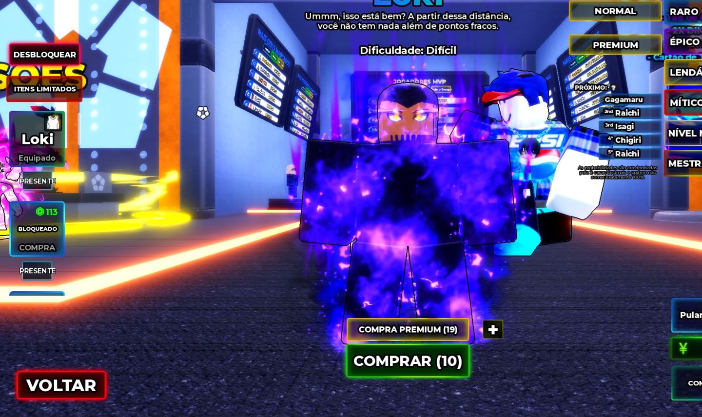 CONTA BLUE LOCK RIVALS LOKI,ACESSORIOS RAROS E SKIN