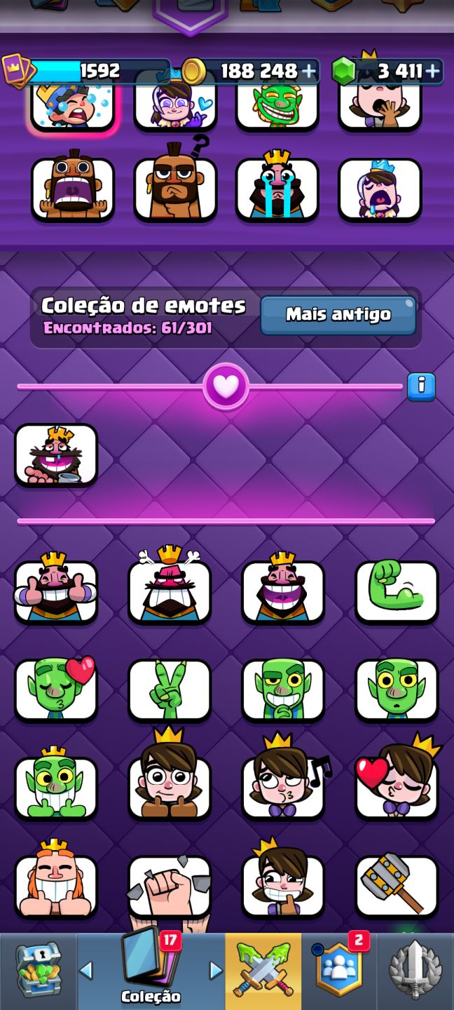Conta de Clash Royale, com 14K de troféus, liga 3, competitiva e 2.6 full