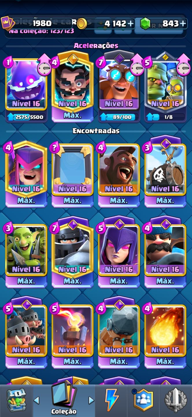 Conta de alto nível Clash Royale, arena sazonal