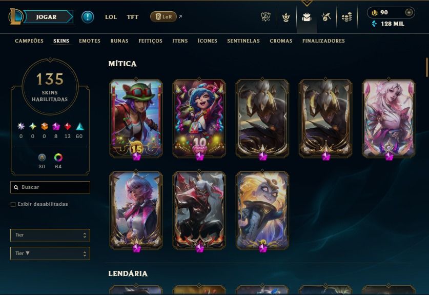 Conta Level 405 Corki Barão Vermelho 13 Lendárias 60epica 30 Legadas esmeralda 4