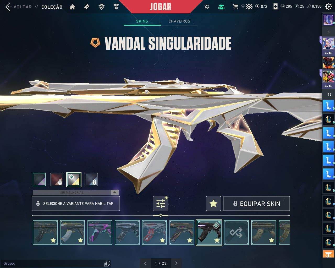 Conta de valorant com skins raras vandal champions, arcane e kuronami 2.0