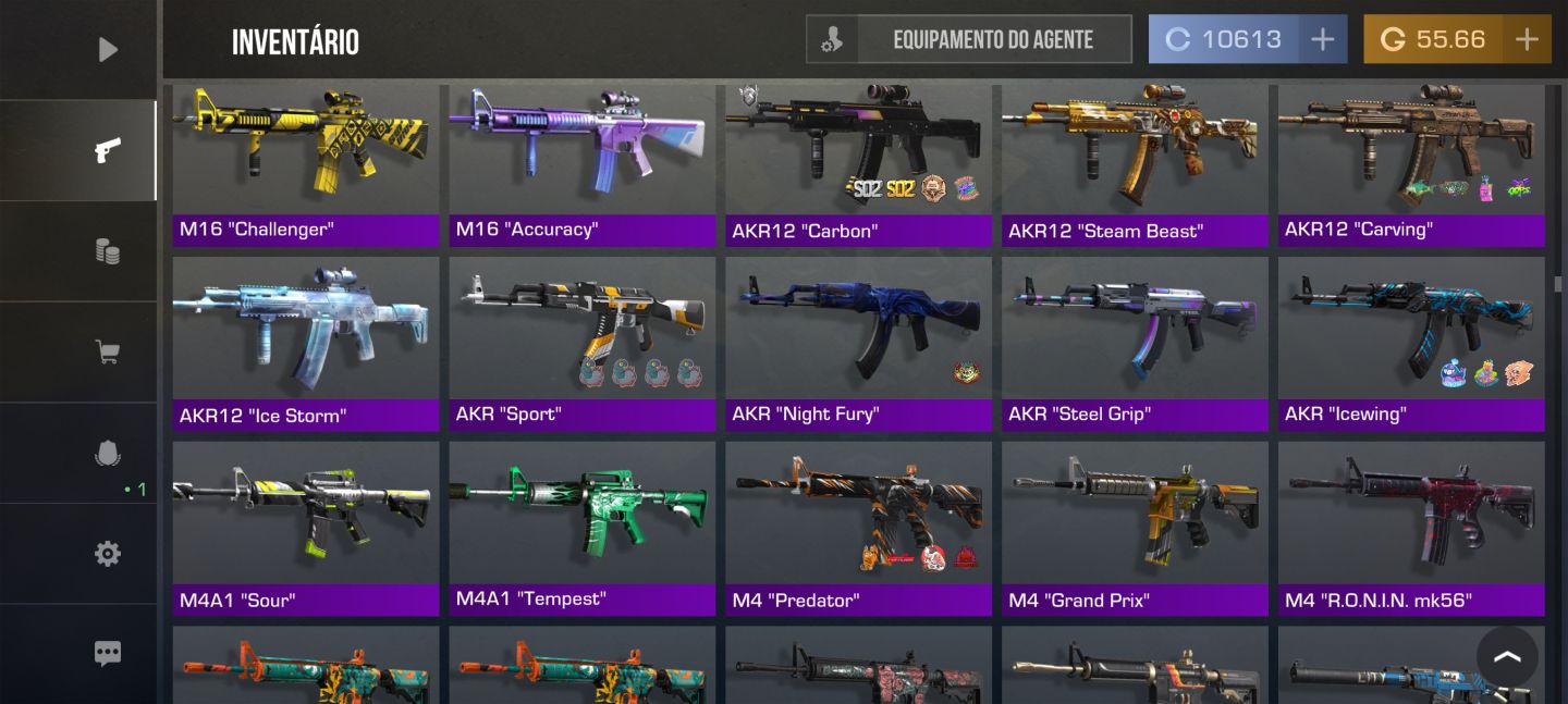 CONTA DE STANDOFF 2 COM MAIS DE 600 ITENS avaliada em 167k gold