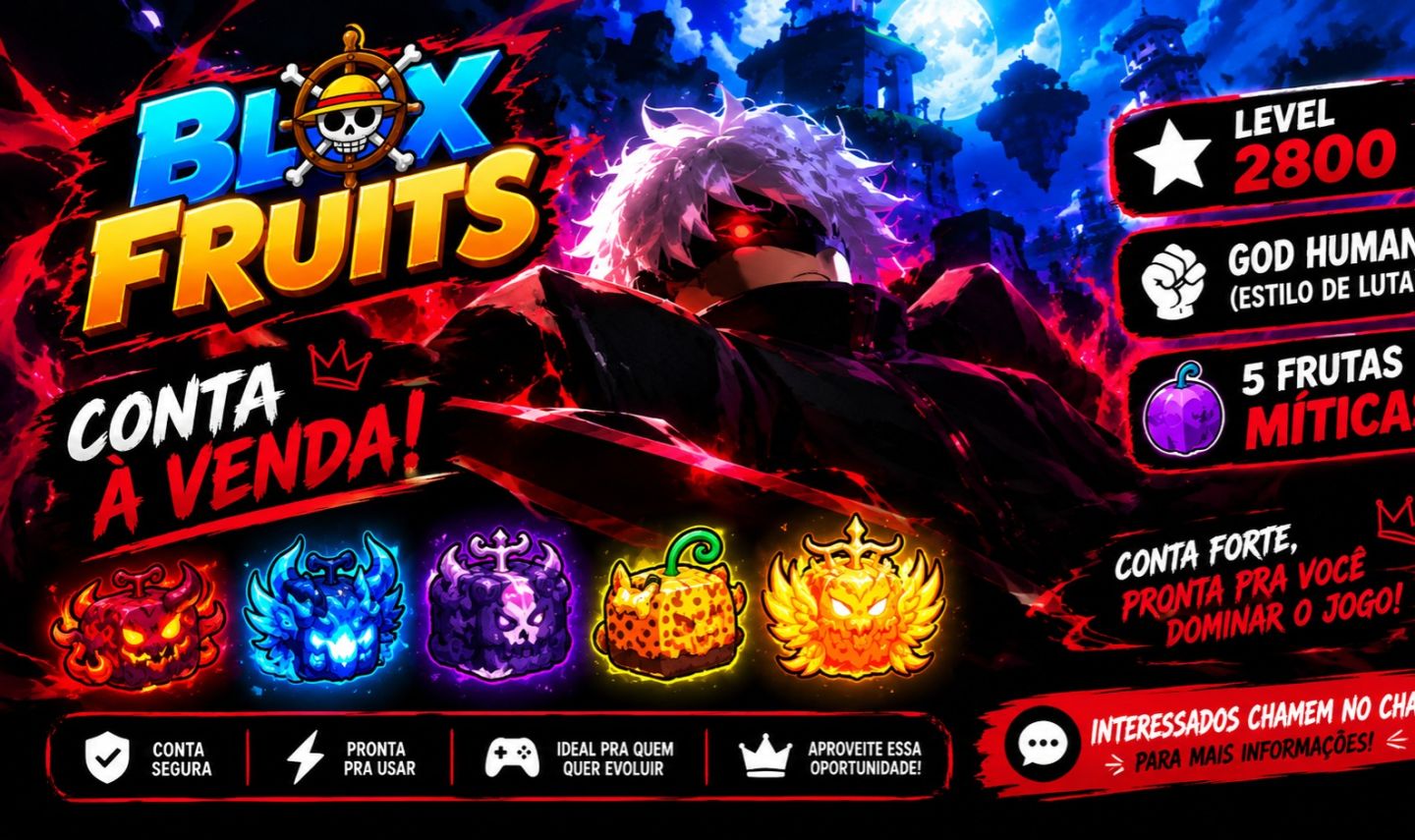 CONTAS BLOX FRUIT CONTA BARATA PARA INICIANTES (parei de jogar)
