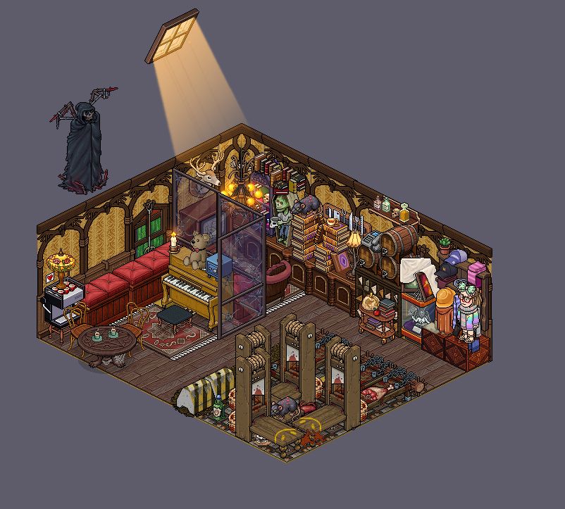 Conta HABBO feminina 2007 - vários visuais&mobis raros, quartos prontos,emblemas