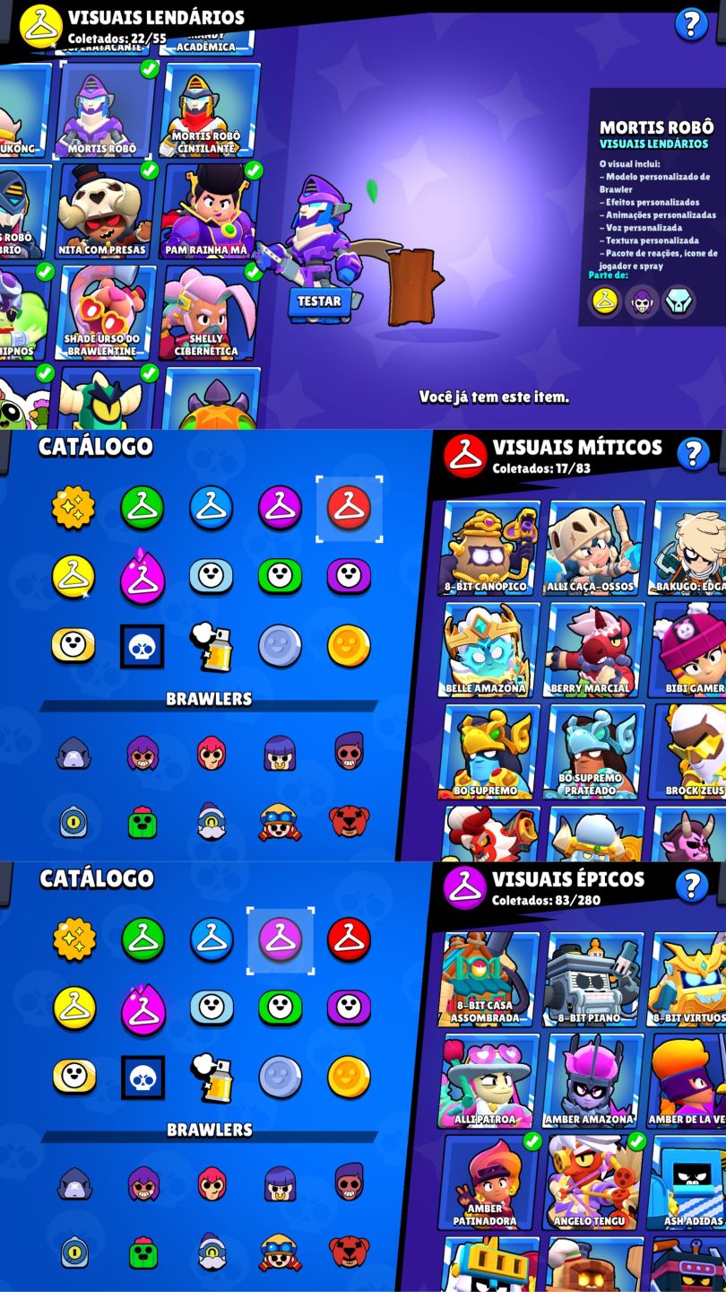 CONTA DE BRAWL STARS 61K DE TROFEUS |107 BRAWLERS FAMA LUNAR