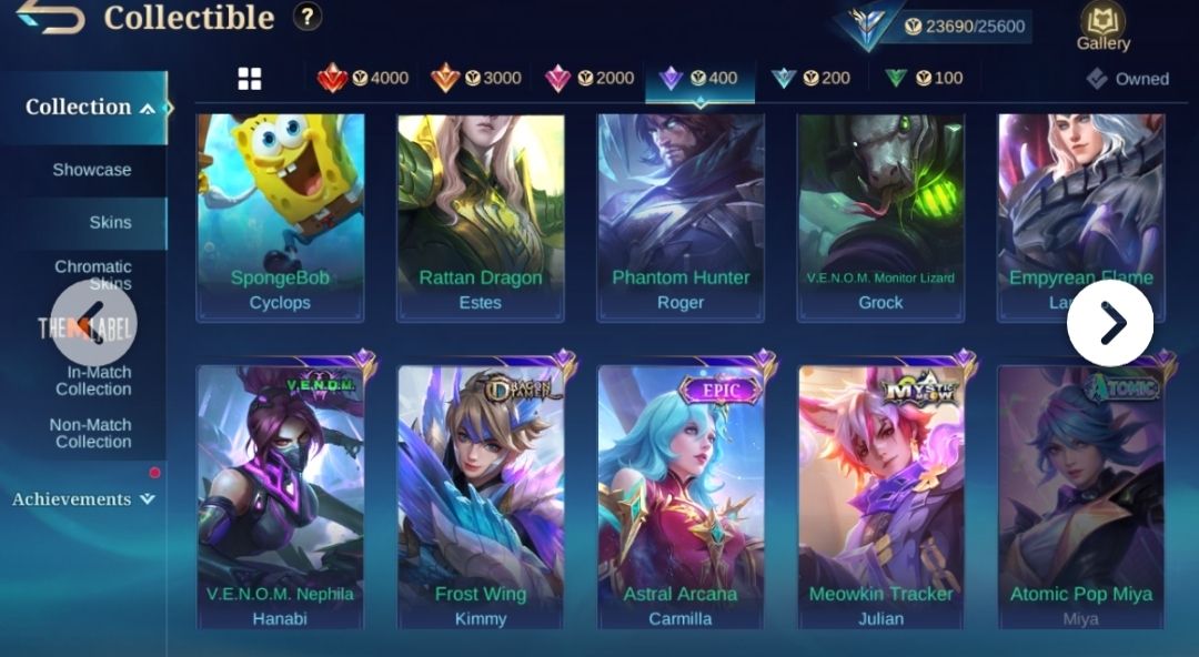 Conta mobile legends 120 skins