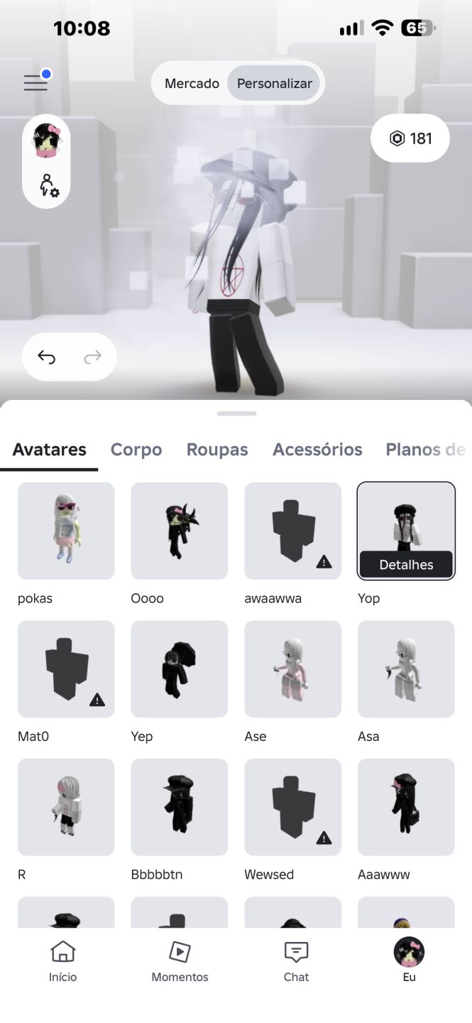 Conta Roblox com 180 robux e várias skins, a preço de banana