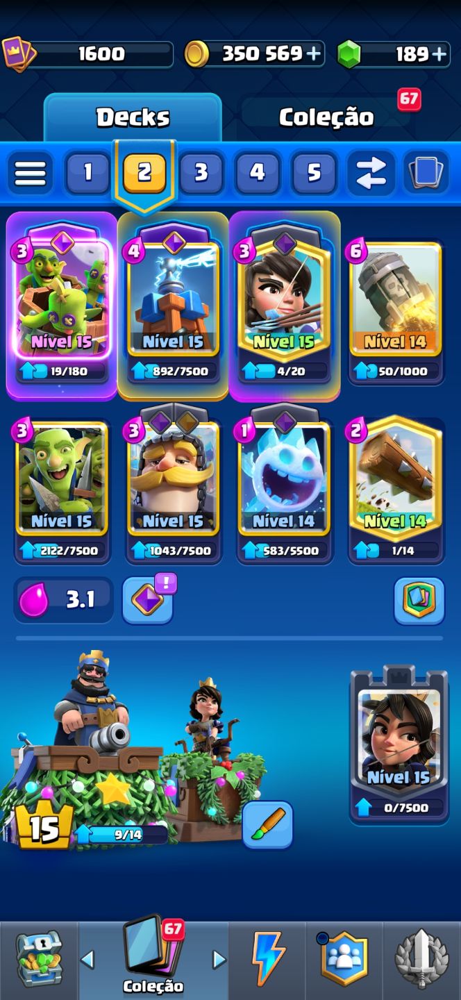 Conta de Clash Royale parada