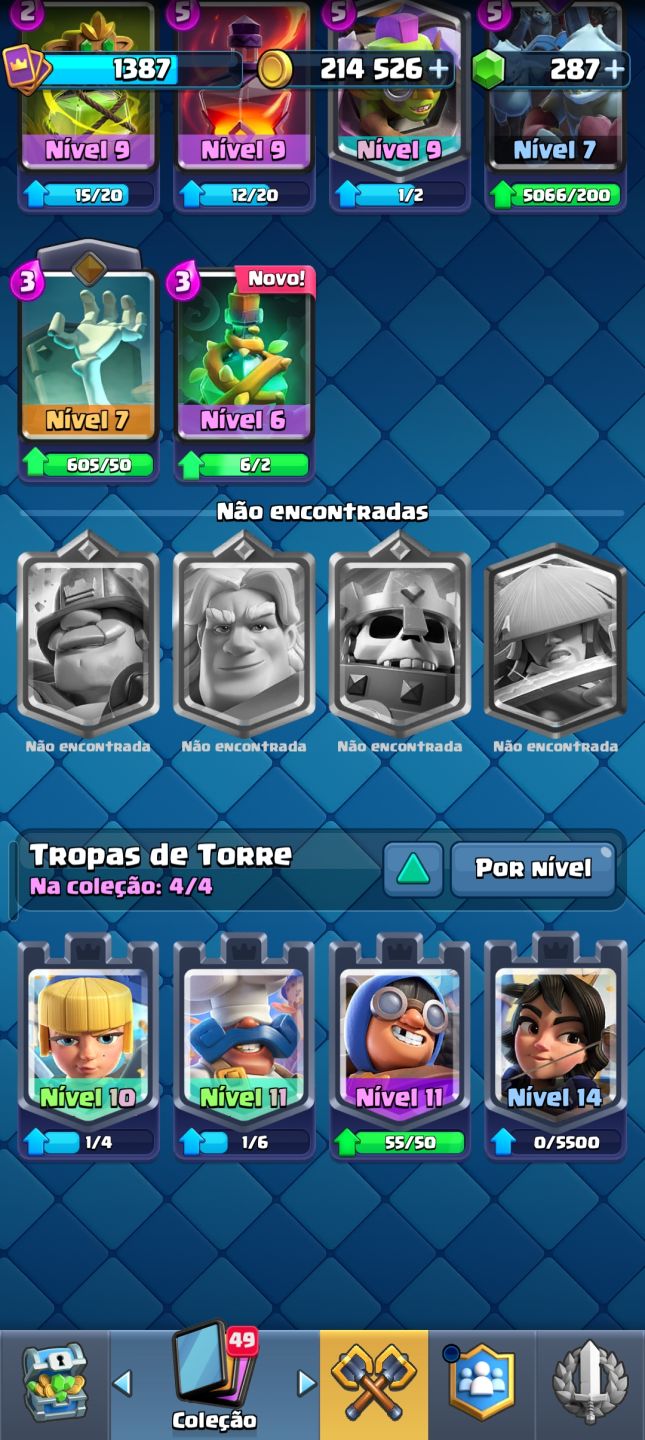 CONTA CLASH ROYALE 8,5K TROFÉUS/ ARENA 22/ DECK LVL 14+ / 5 EVOLUÇÕES