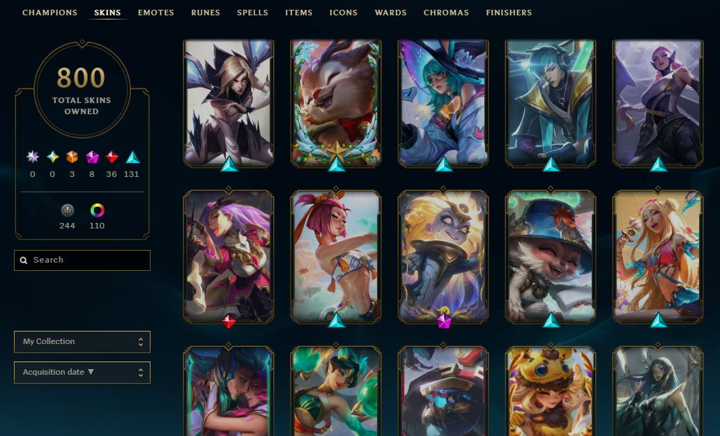 Conta extremamente rara com todas as bordas raras e skins bugadas