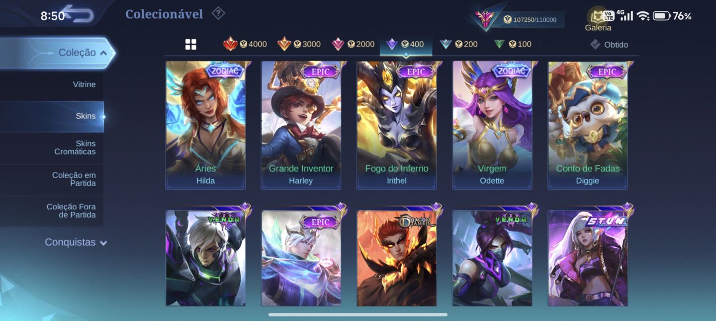 Conta Collabs Mobile Legends
