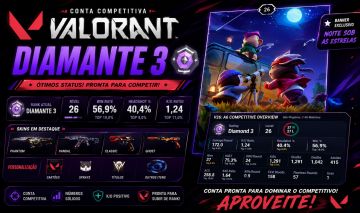 CONTA SMURF VALORANT LV26 DIAMANTE 3 COM 800 REAIS GASTOS ( TRACKER AZUL )