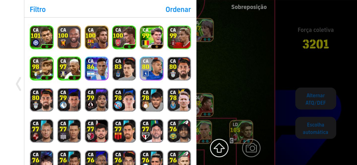CONTA EFOOTBALL com makelele 107 e puyol 107