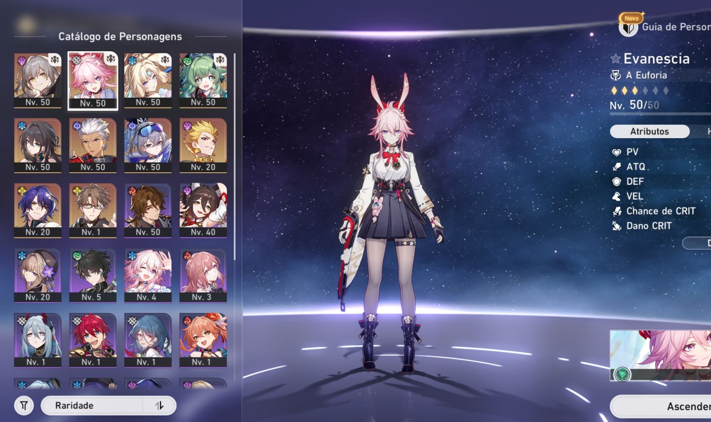 Conta Honkai Star Rail Euforia Team lv 36 todos eventos on user e niver livres