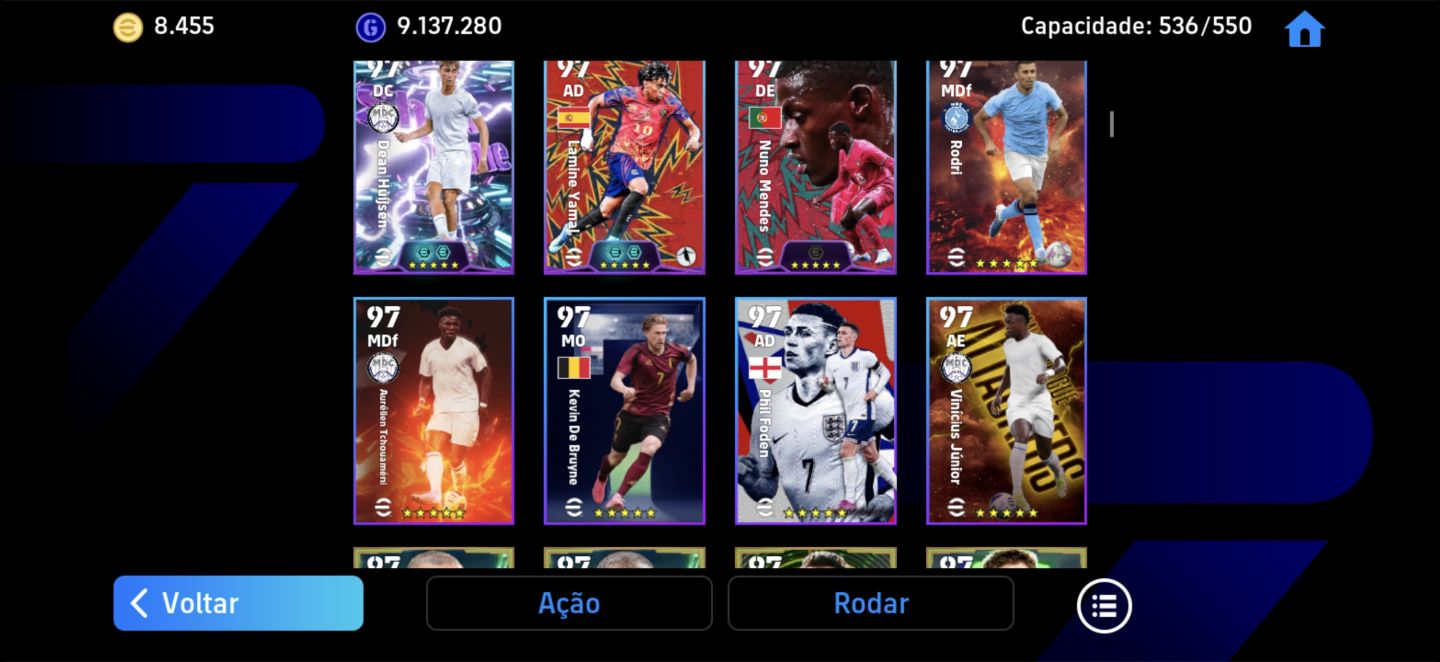 CONTA EFOOTBAL RARA COM 8,455 MOEDAS