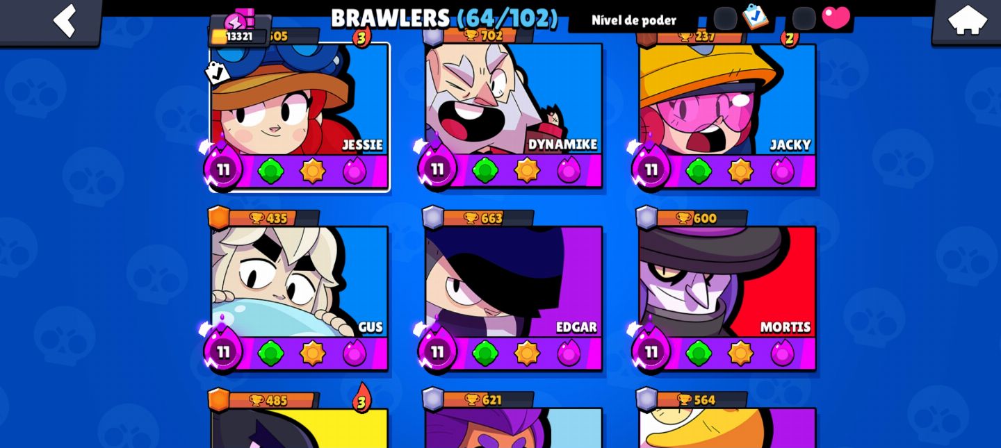 Conta de braw stars 13K de troféu,e muitas skins