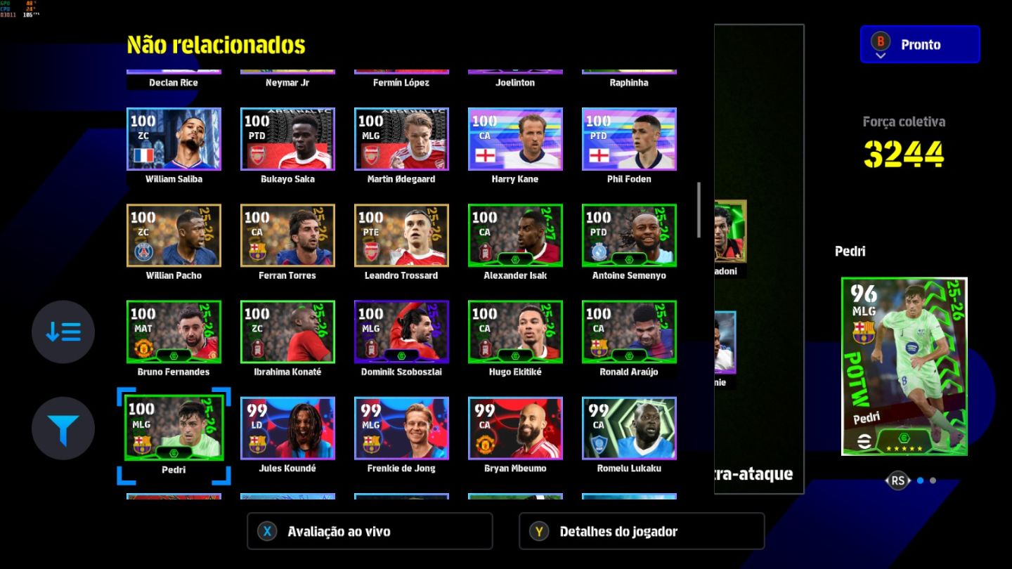 Conta PC Steam Van Der Sar 108, Nesta 106,Nedved 106,Ekitike 106, Rice 106 e CIA