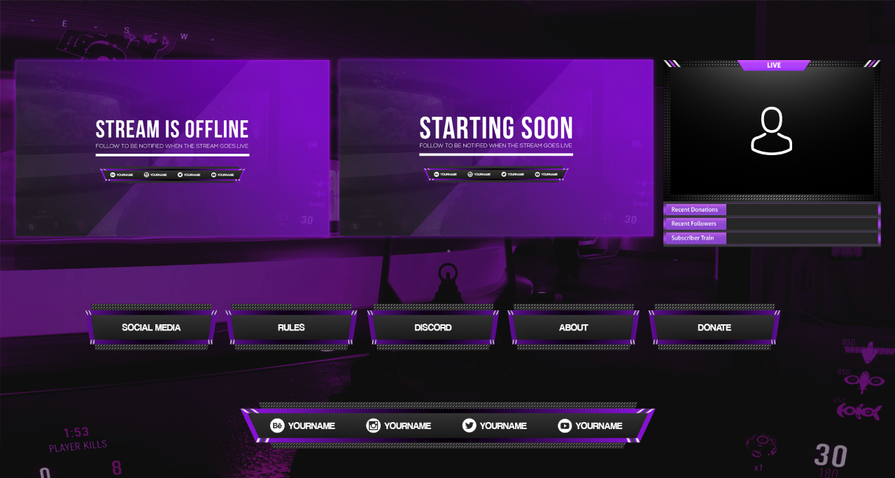 15 Overlays Editaveis Para Streamers Twitch, Youtube