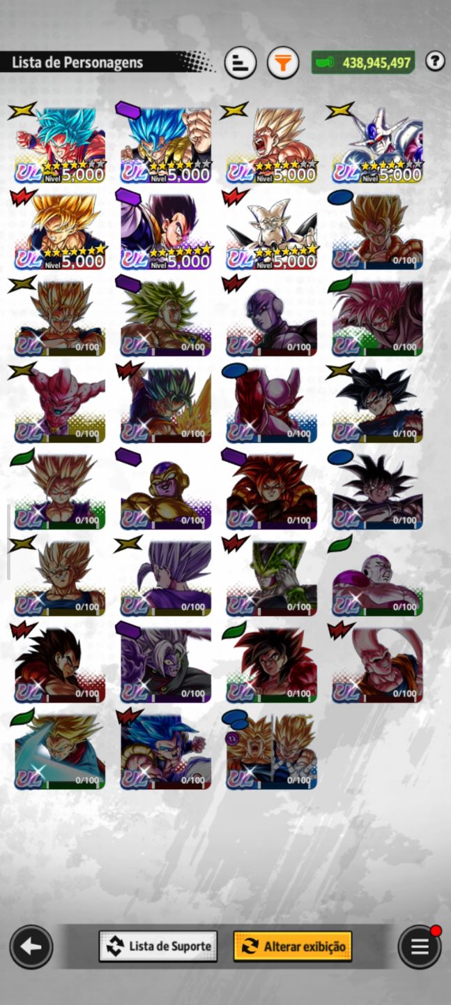 Conta dragonball legends com o novo goku ssj e cooler ultra