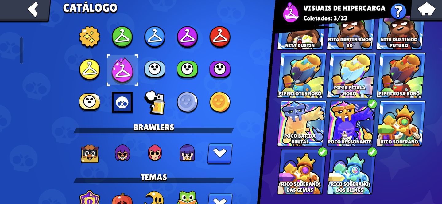 Conta de brawl stars full brawlers, 1x pro pass.