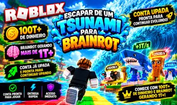 ROBLOX | CONTA ESCAPAR DE UM TSUNAMI PARA BRAINROT | CONTA UPADA + ITENS