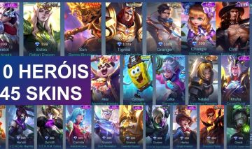 CONTA MLBB FA | 145 SKINS | NATALIA COLLECTOR | TIGREAL LIGHTBORN | 110 HERÓIS
