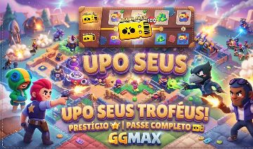 UP DE CONTA BRAWL STARS - PUSH DE TROFÉUS, PASSE E PRESTÍGIO