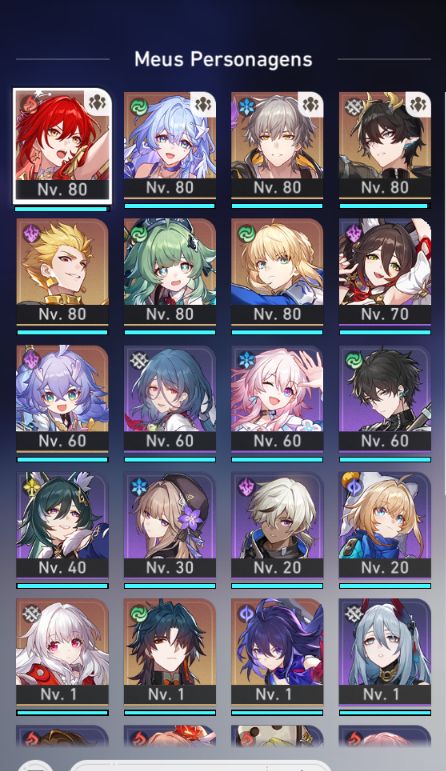 Conta HSR Evanescia C0R1 + Perola ( Garantido ) / Himeko S2R1 / Aventurine E2