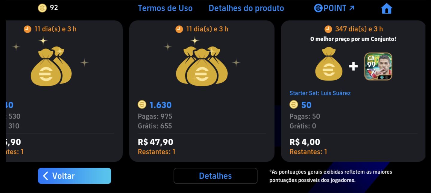 Conta de efootball no precinho