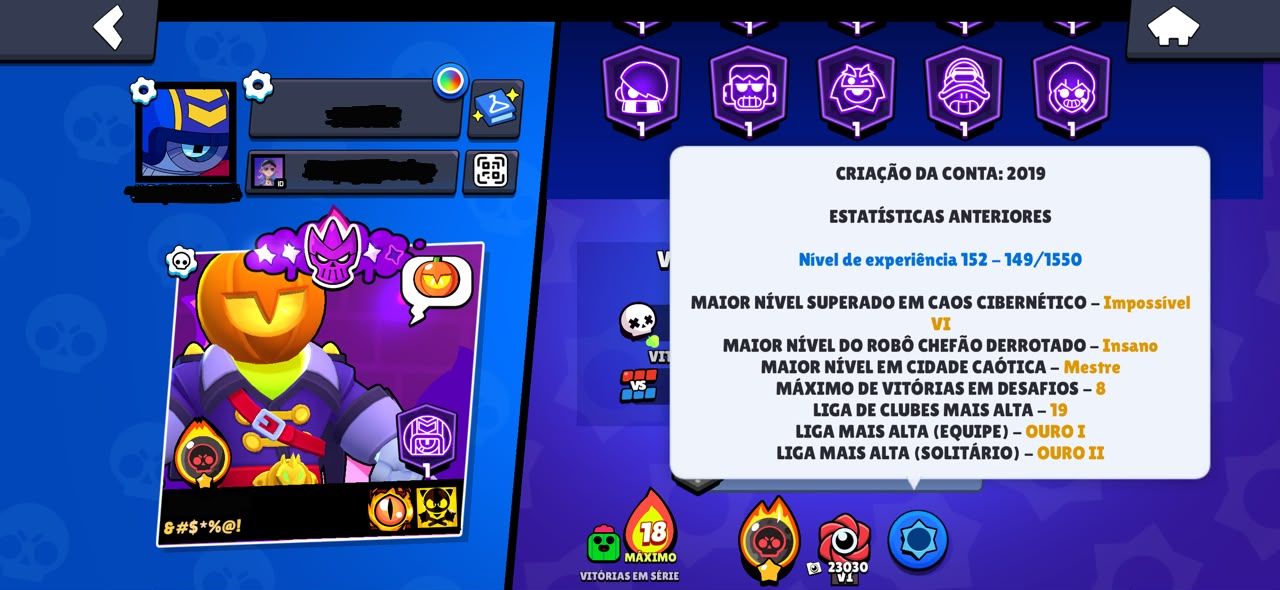 CONTA BRAWL STARS OG | COLEÇÃO COMPLETA + 74K TROFÉUS