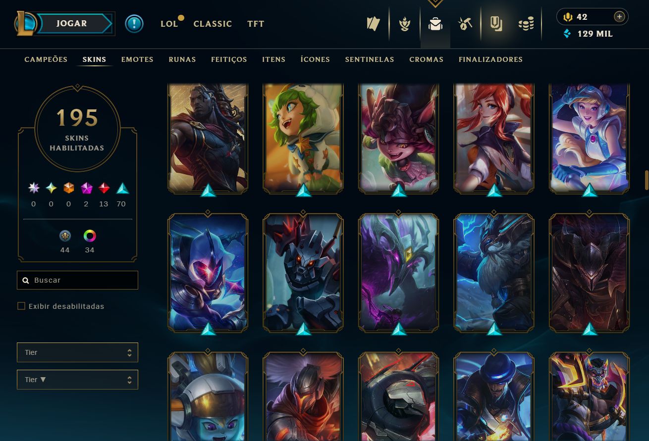 CONTA UNRANKED - 195 SKIN - FULL CHAMP + PREÇO BAIXISSIMO! - 100% SEGURA!