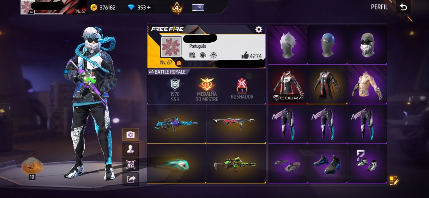 Conta free fire gemada rara com entrada punho angelical troca nick barbinha