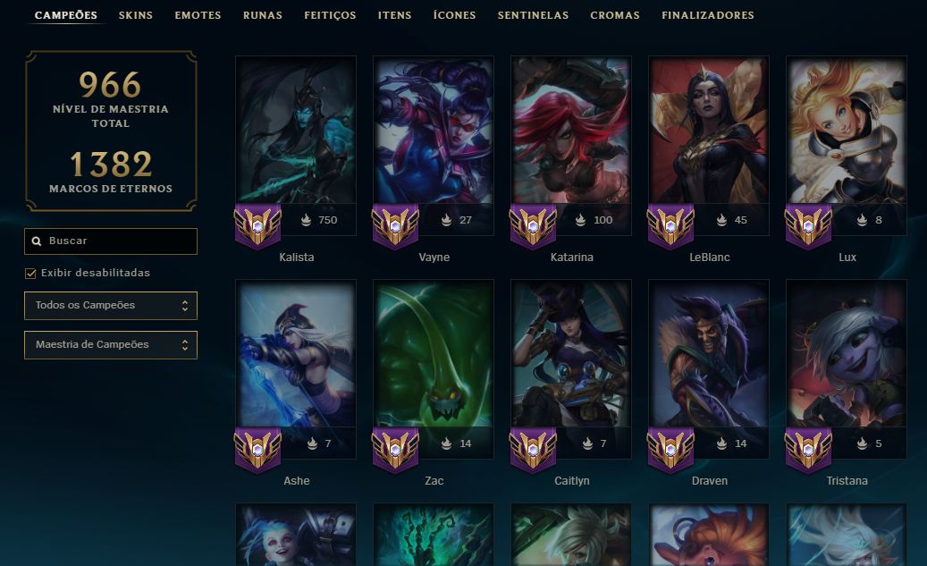 CONTA LVL 538 - DIAMANTE - TOP 20 KALISTA BR - 136 EM - 4612 EL