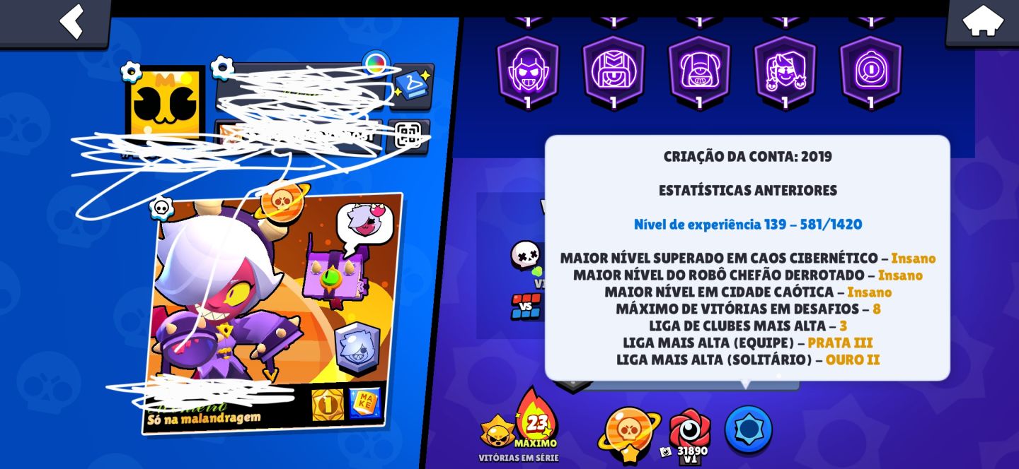 Conta brawl stars gemada og promoçao!!!!