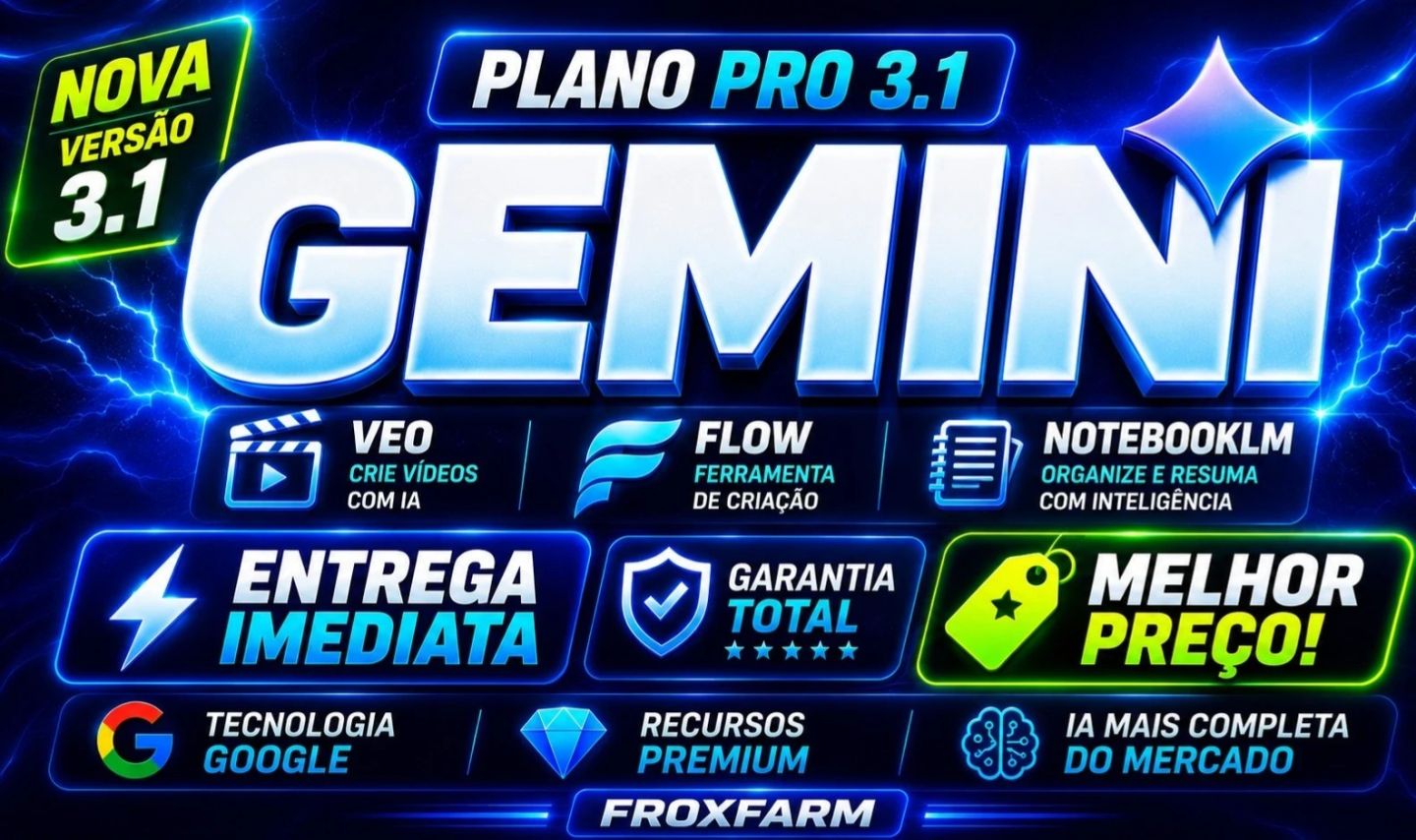 ENTREGA AUTO - GEMINI 3 PRO + 1K CRÉDITOS FLOW + ANTIGRAVITY | NO SEU EMAIL