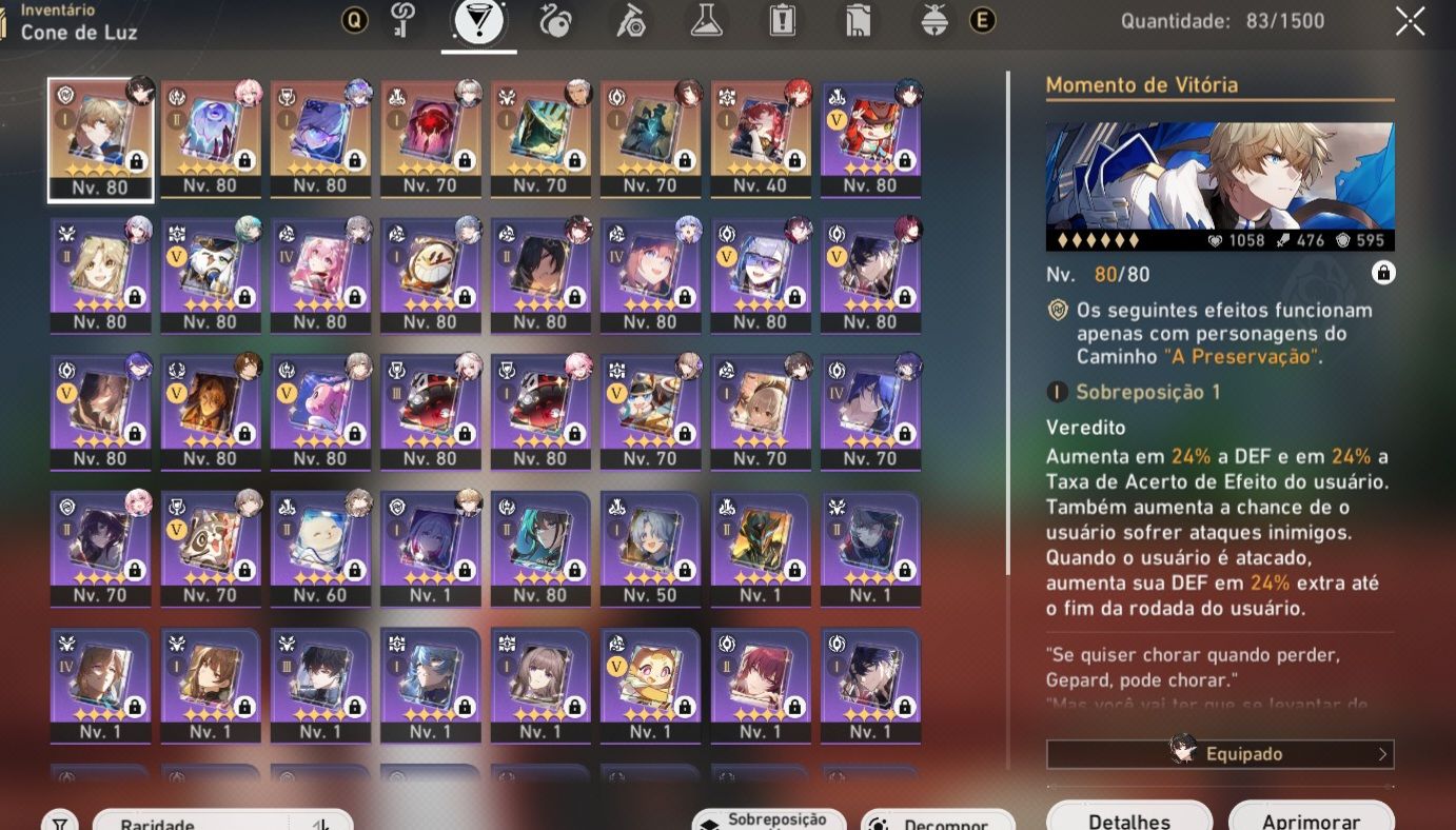 Conta honkai star rail lv70