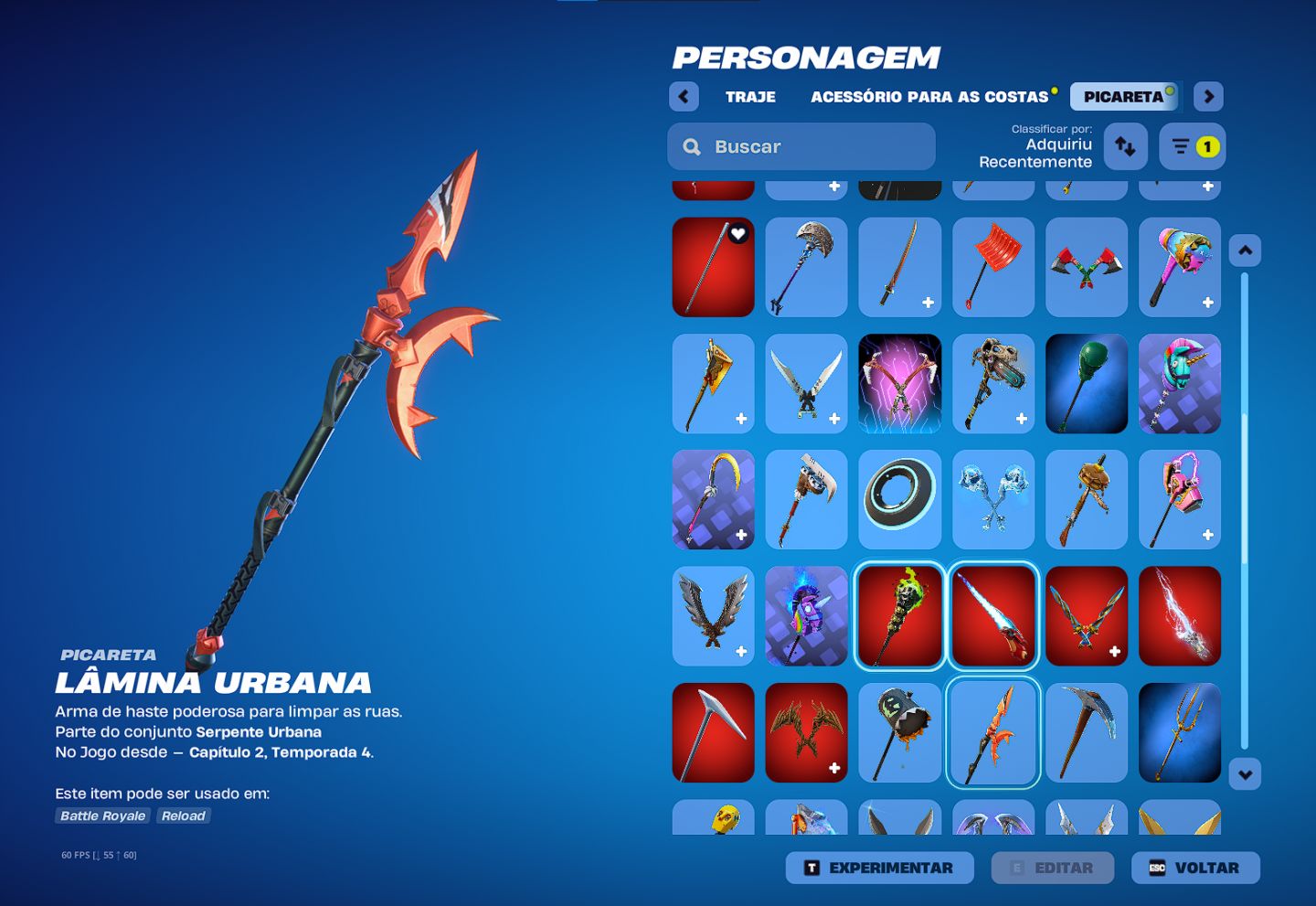 Conta de fortnite com mt skin e picareta