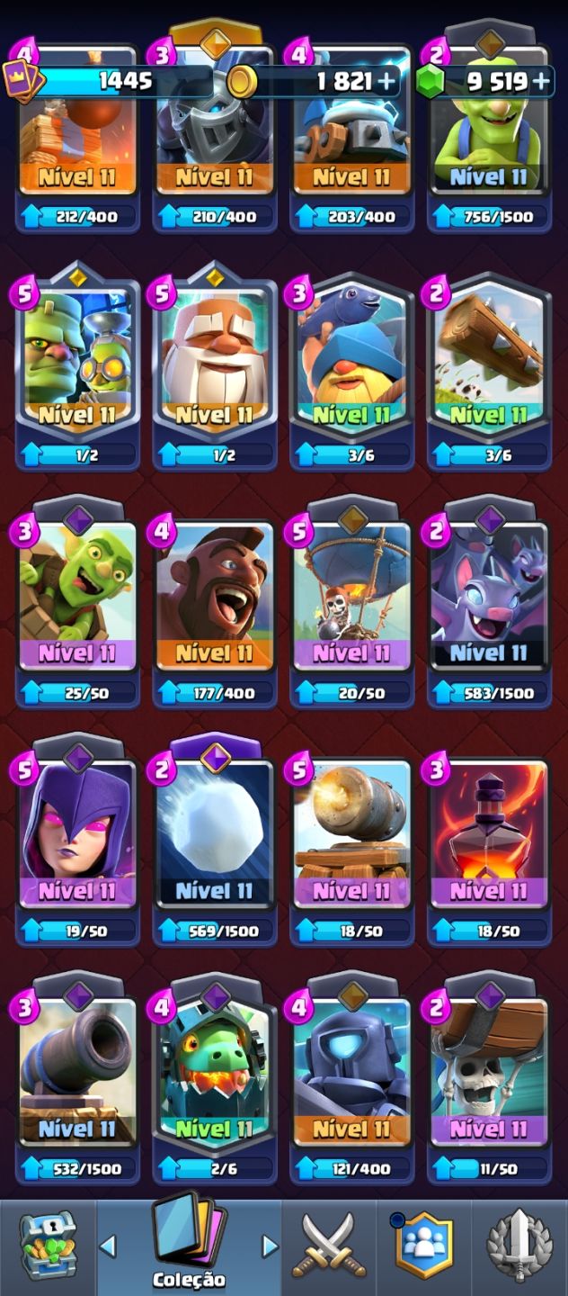 CONTA CLASH ROYALE NIVEL DE REI 14, +9MIL GEMAS E TROCA NICK GRÁTIS