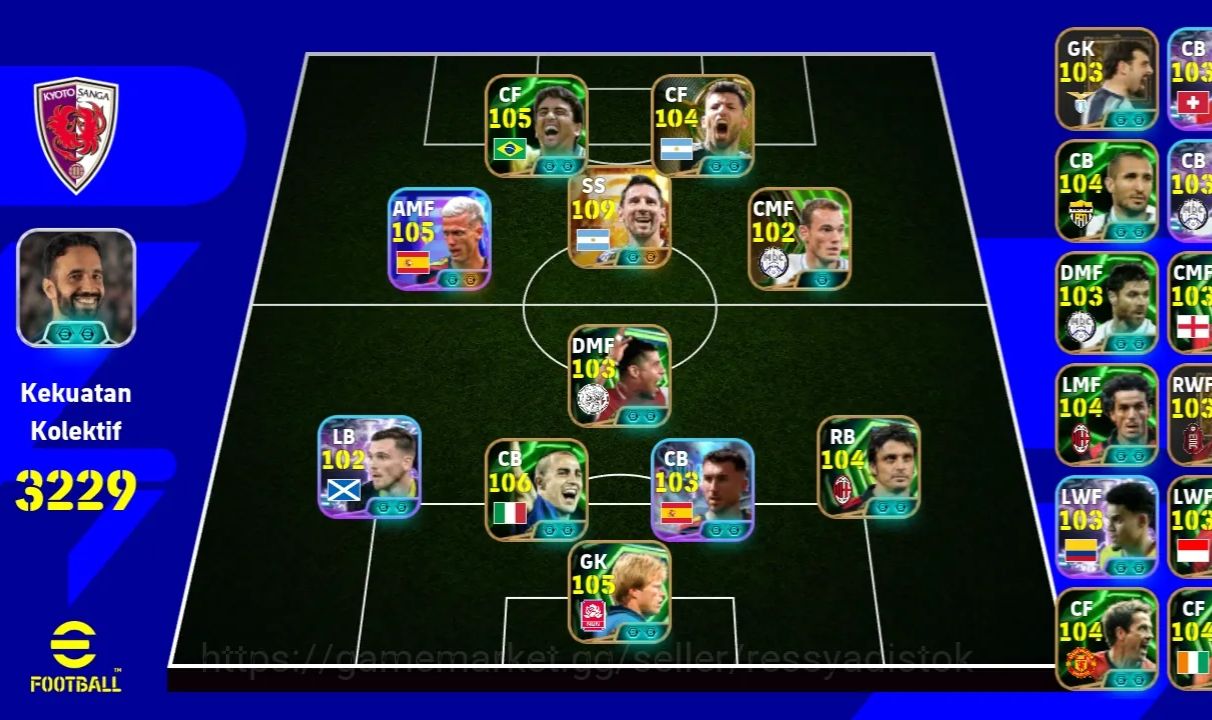 EFOOTBALL 3229 FC | CANNAVARO 106 | MESSI 105 | BEBETO 105 | OLMO 105 | 3.4M GP