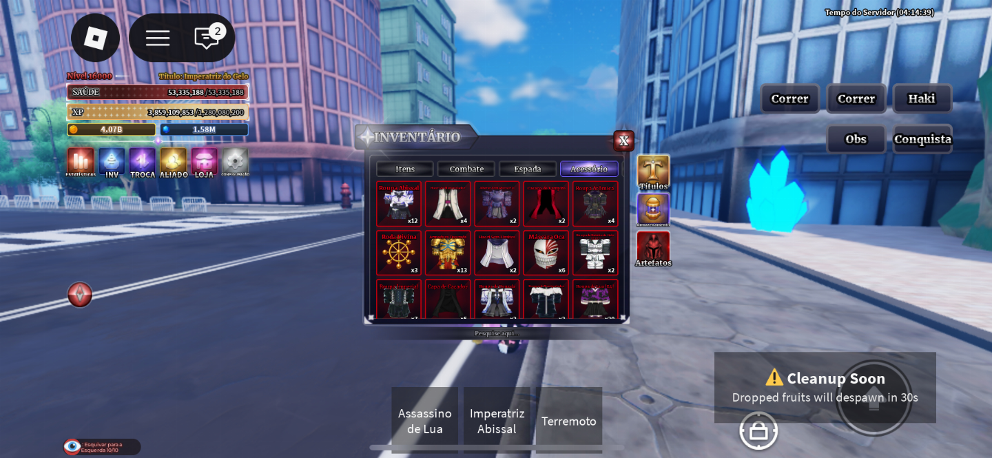 CONTA ROBLOX +30 MIL ROBUX GASTOS | FULL BLOX FRUITS | MUITAS SKINS | R$380