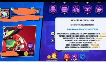 CONTA INSANA DE BRAWL STARS CRIADA EM 2018, 60K DE TROFEUS E MUITO MAIS