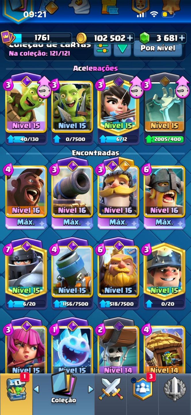 CONTA DE CLASH ROYALE FULL ACESSO 10827K - TODAS AS CARTAS - TORRE NIVEL 15
