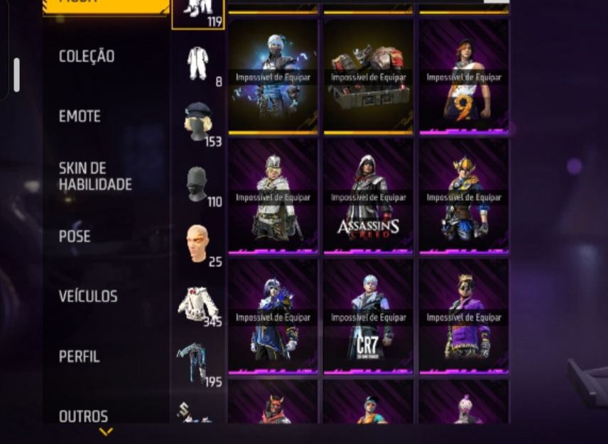 CONTA FREE FIRE 8 ANOS | PRIME 4 | MUITAS ARMAS ATRIBUTADAS